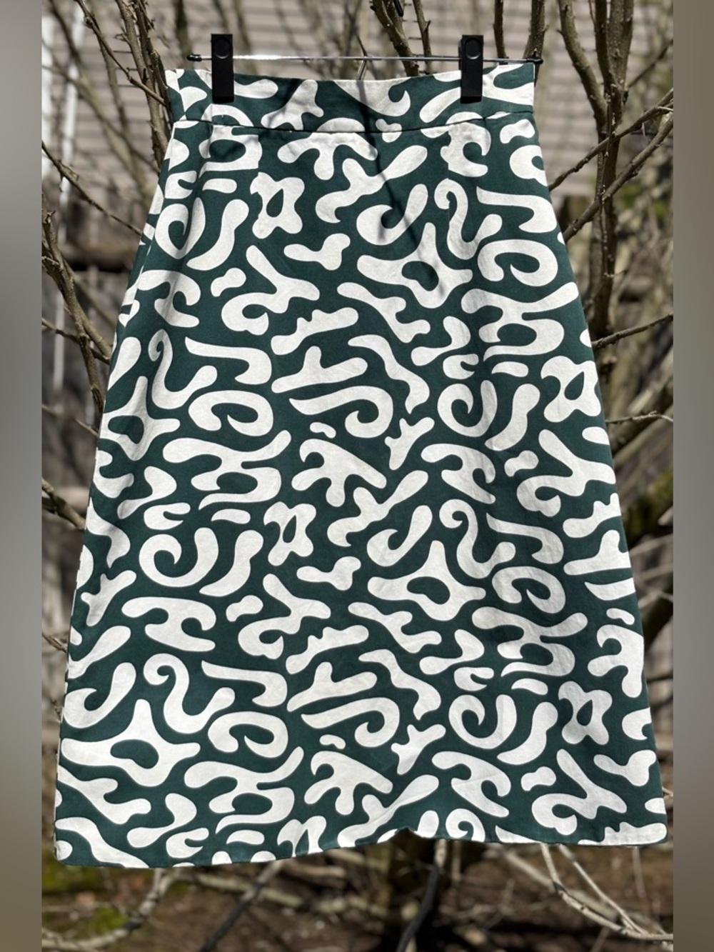 Marni Green White Abstract Skirt High Rise
